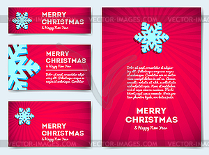 Collection of Christmas banners with snowflake - vector image