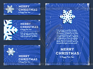 Collection of Christmas banners with snowflake - vector clipart