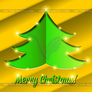 Cutout hole frame Christmas tree - vector clipart