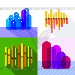 Infographics set with overlapping bars - vector clipart