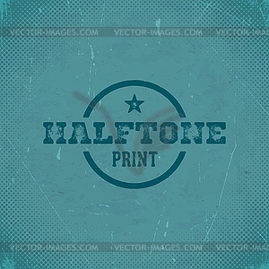 Old scratched card with halftone gradient - vector clipart