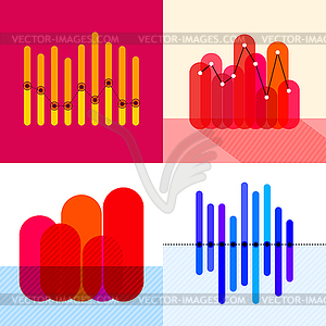 Infographics set with overlapping bars - vector image