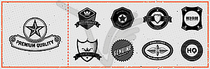 Set of retro hipster labels - vector image