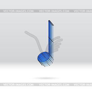 Transparent music note with dotted scheme - vector clip art