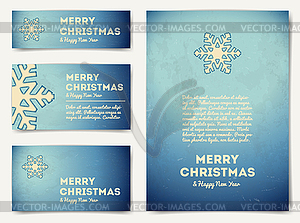 Collection of Christmas banners with snowflake - vector image