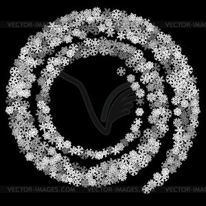 Swirl of scattered snowflakes - vector image