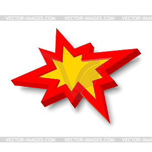 Bang explosion sign with 3D style - vector clip art