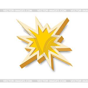 Bang explosion sign with 3D style - color vector clipart