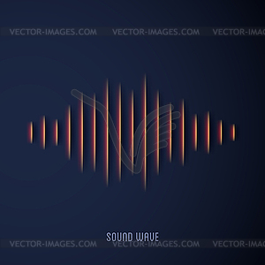 Paper sound waveform with shadow - vector clipart
