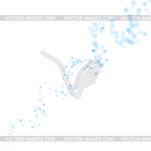 Blue snowflakes blizzard in darkness - vector image