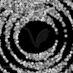 Swirl of scattered snowflakes - vector image