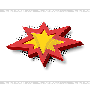 Bang explosion sign with 3D style - vector clip art