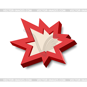 Bang explosion sign with 3D style - vector image