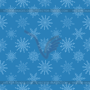 Seamless Christmas blue pattern with drawn - vector clip art