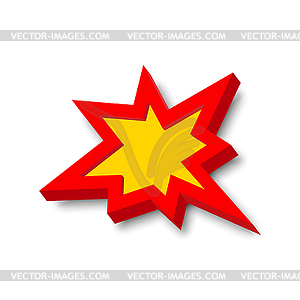 Bang explosion sign with 3D style - stock vector clipart