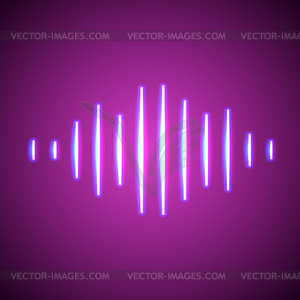 Nightlife styled glowing neon music wave - vector clip art