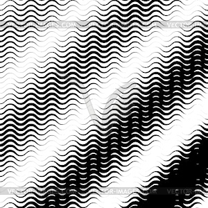 Background with gradient of black and white wave - vector image