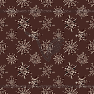 Seamless Christmas dark pattern with drawn - vector image