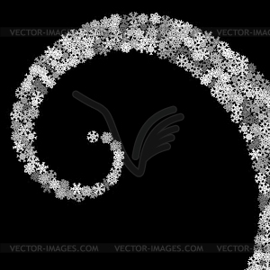 Swirl of scattered snowflakes - vector clipart