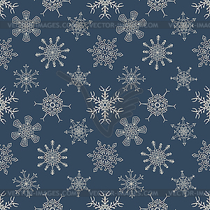 Seamless Christmas dark pattern with drawn - vector image