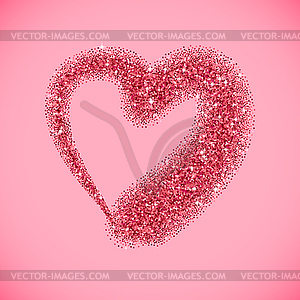 Glitter heart for Valentines Day - vector image