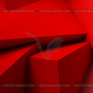 Abstract background with overlapping red cubes - vector image