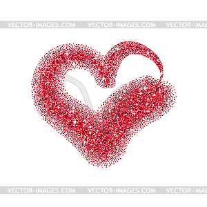 Glitter heart for Valentines Day - stock vector clipart