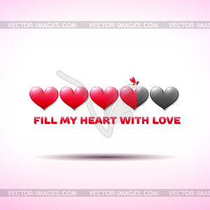 Valentine`s Day status bar with hearts - royalty-free vector image
