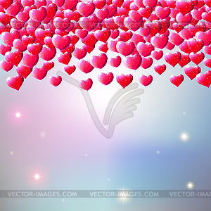 День Святого Валентина фон с сердца, разбросанных драгоценных - векторный клипарт
