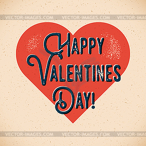 Retro Valentines Day card with shifted colors - vector clipart