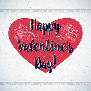 Retro Valentines Day card with shifted colors - vector image