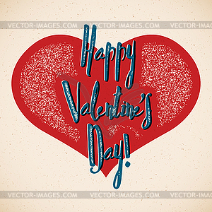 Retro Valentines Day card with shifted colors - royalty-free vector image