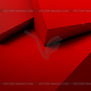 Abstract background with overlapping red cubes - vector image