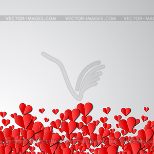 Valentines Day card with cut paper hearts - royalty-free vector clipart