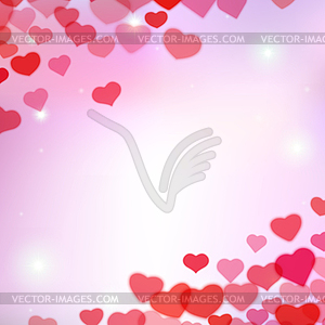 Valentines Day background with scattered blurred - vector clipart