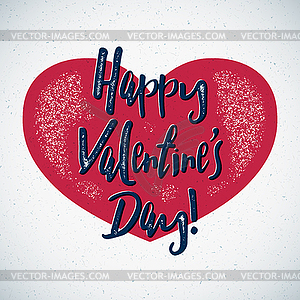 Retro Valentines Day card with shifted colors - vector clip art