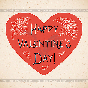 Retro Valentines Day card with shifted colors - vector image