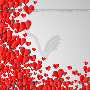 Valentines Day card with cut paper hearts - vector clipart / vector image