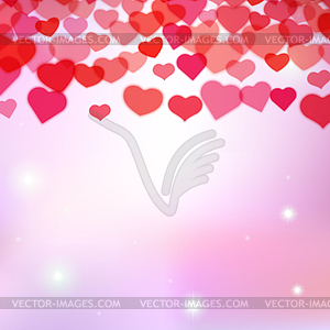 Valentines Day background with scattered blurred - vector clip art