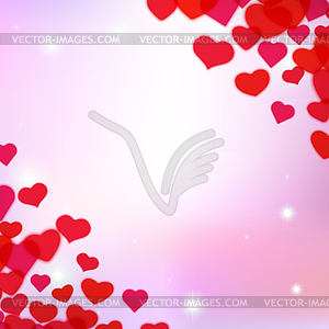 Valentines Day background with scattered blurred - royalty-free vector clipart