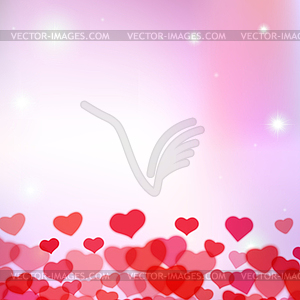 Valentines Day background with scattered blurred - vector clipart
