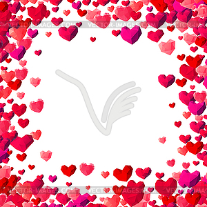Valentines Day background with scattered triangle - royalty-free vector clipart