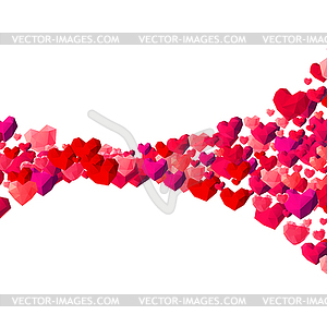 Valentines Day background with scattered triangle - vector image