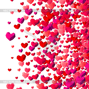 Valentines Day background with scattered triangle - vector clipart