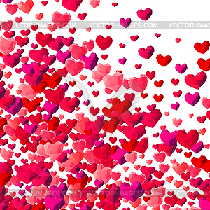 Valentines Day background with scattered triangle - royalty-free vector image