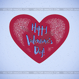 Retro Valentines Day card with shifted colors - vector clip art