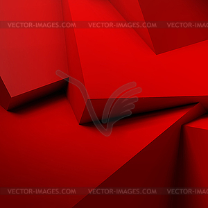 Abstract background with overlapping red cubes - vector image