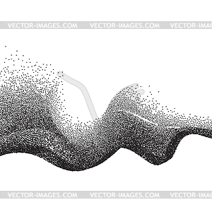 Abstract background with wave of scattered dots - vector image