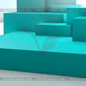 Abstract background with overlapping geometric cubes - vector clipart