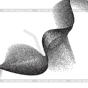 Abstract background with wave of scattered dots - vector clipart